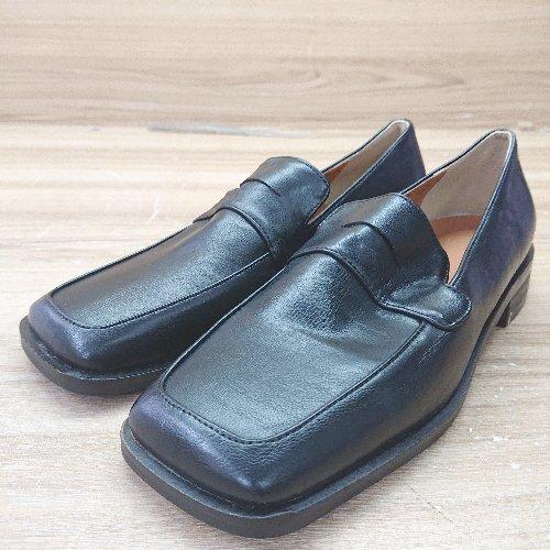 ◇ Θ by muni:r スクエアトゥ ローファー サイズ23 ブラック レディース E