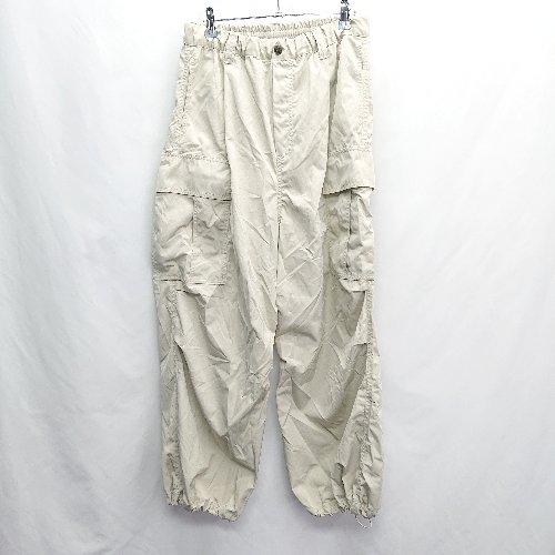 ◇ Θ JAVA 裾ドローコード ミリタリー カーゴパンツ サイズL ベージュ レディース E