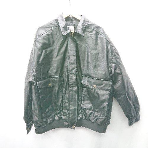 ◇ ⊇ Java ジャバ フェイクレザー 中綿 長袖 ジャケット サイズXL ブラック系 メンズ E