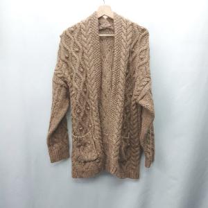 ◇ ⊇ FREAK'S STORE フリークスストア ウール素材　ニット素材 長袖 ガウン サイズM ブラウン レディース E