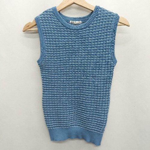 ◇ ⊂ Java ジャバ ニット ノースリーブ ベスト サイズ S ブルー系 レディース E