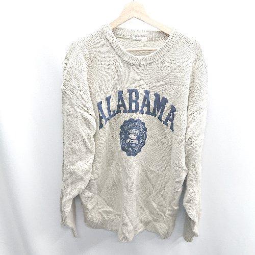 ◇ ⊇ JaVa ジャバ ロゴ刺繍 長袖 セーター サイズL グレー系 レディース E