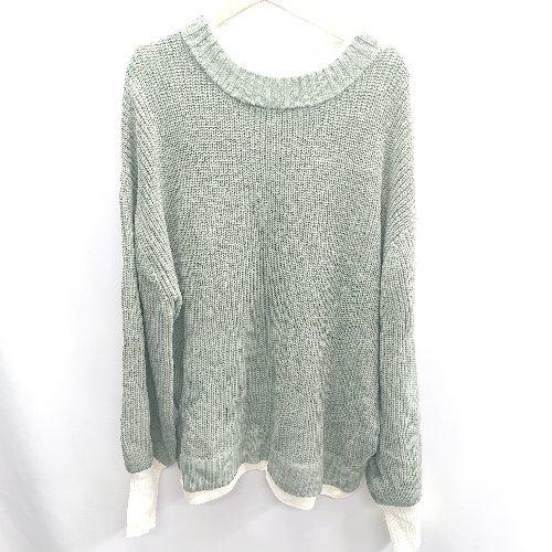 ◇ ⊇ Java　ジャバ ストレッチニット 長袖 セーター サイズXL カーキ　アイボリー メンズ ...