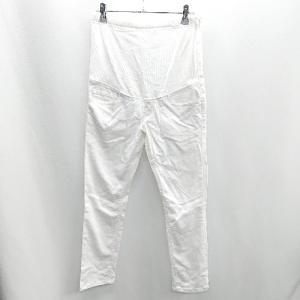 ◇ Θ MUJI 無印良品 ムジルシ マタニティ ウエストゴム デニム スキニー パンツ サイズS ホワイト レディース E