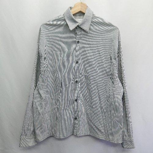 ◇ ⊇ INTER FACTORY インターファクトリー ストライプ柄 長袖 シャツ ブラウス サイ...