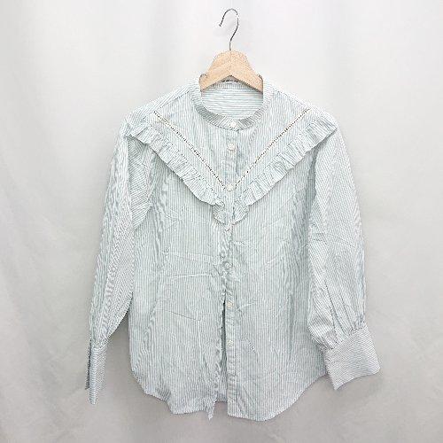 ◇ ⊂ Φ natural couture ナチュラルクチュール ストライプ 長袖 シャツ サイズF...