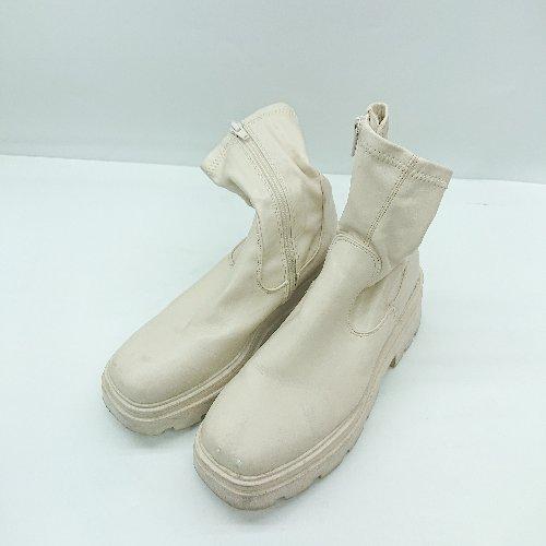 ■ ⊇ R&amp;E rosessence 厚底 ショートブーツ ショートブーツ サイズM ベージュ レデ...