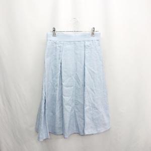 ◇ ⊂ ◎ ●美品● JILLSTUART ジルスチュアート イザベルタック ひざ丈 フレア スカート サイズ4 ブルー レディース E