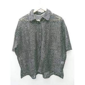 ◇ ⊂ JaVa ジャバ ゆったり 半袖 シャツ ブラウス サイズL ブラック レディース P