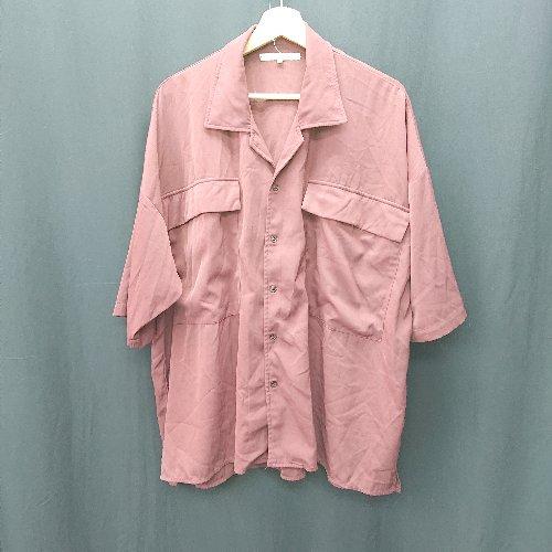 ◇ ⊂ INTER FACTORY 半袖 シャツ サイズM エンジ メンズ E