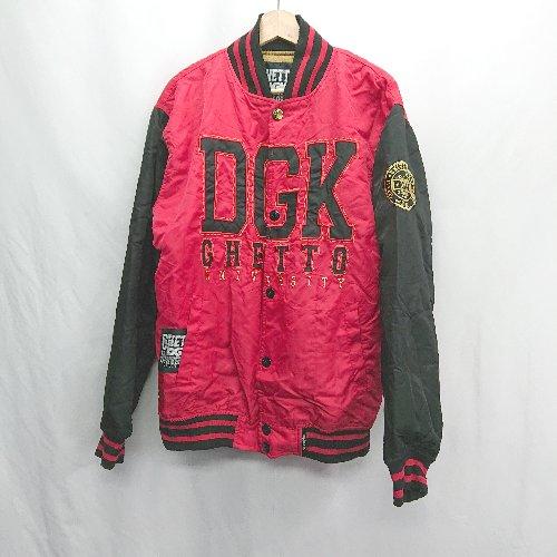 ◇ ⊇ DGK ディージーケー 英字ロゴ刺繍 長袖 ブルゾン サイズ表記なし レッド ブラック メン...