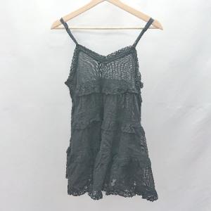 ◇ ⊂ Dot＆Stripes CHILDWOMAN レース シアー素材 袖なし キャミソール サイズF ブラック レディース E