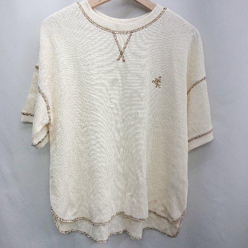 ◇ ⊇ JaVa ジャバ ワッフル 半袖 Tシャツ サイズM アイボリー レディース E