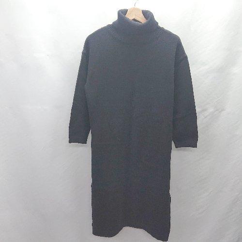 ◇ ⊇ Day and Grade タートルネック スリット入り 長袖 ロング ニットワンピース サ...