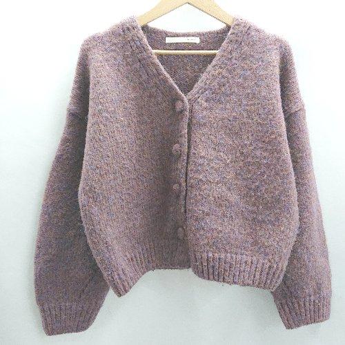 ◇ ⊇ by muni:r バイムニール Vネック ビッグボタン 長袖 カーディガン サイズフリー ...