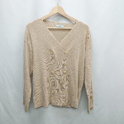 ◇ ⊇ Couleurs di TOPKAPI トプカピ ダブルボタン ニット 長袖 カーディガン ...