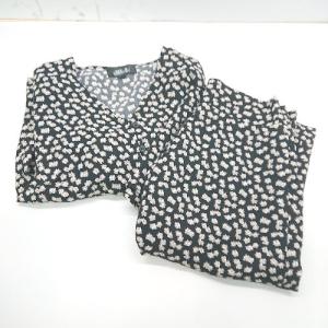◇ ⊂ JILL STUART ジル スチュアート 花柄 ウエストゴム入り ロング セットアップ サイズFR ブラック レディース E