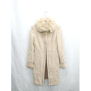 ◇ ⊇ quatreepice アンゴラ カシミヤ混合 ファー取り外し可能 長袖 コート サイズ38...