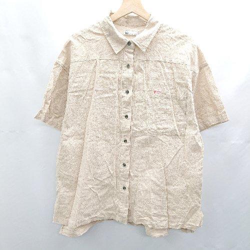 ◇ ⊂ JaVa ジャバ コットン100% 半袖 シャツ サイズXL ベージュ レディース E
