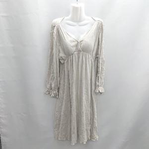 ◇ Θ honono ホノノ マタニティ カップイン 長袖 ひざ丈 ワンピース サイズ表記なし ライトグレー系 レディース E