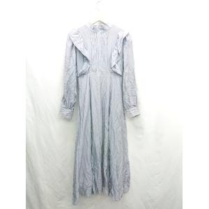 ◇ ⊇ And Couture アンドクチュール 長袖 ロング ワンピース サイズ38 ブルー系 レ...