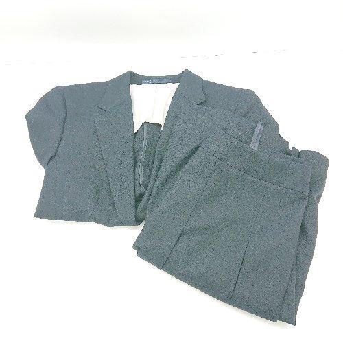 ◇ Θ LesMue レ ミュー スクエア柄 膝丈 シングル スーツ セットアップ サイズSS ネイ...