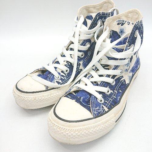 ◇ Θ CONVERSE コンバース ハイビスカス柄 ハイカット スニーカー サイズ23.0 ブルー...