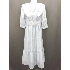 ◇ ⊂◎ DRESS+ ドレスプラス シースルー 長袖 ロング ワンピース サイズM ブルー系 レデ...