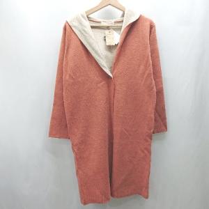 ◇ ⊇◎●未使用● pink adobe ピンクアドベ ニット ショート丈 長袖 コート サイズM テラコッタ ベージュ レディース E