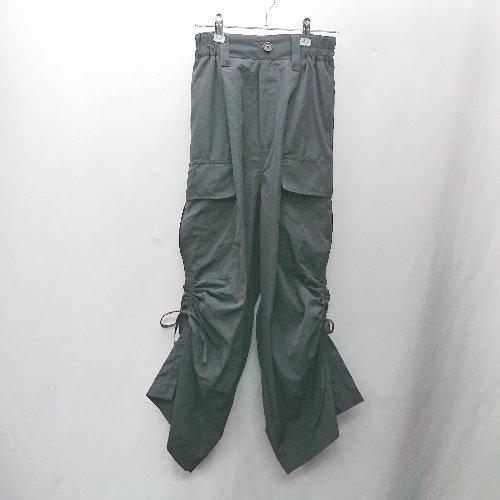◇ Θ Java ウエストゴム シャーリング加工 カーゴパンツ サイズＳ ブラック レディース E