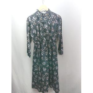 ◇ ⊂ Lace Ladies レースレディース 小花柄 長袖 ロング丈 ワンピース サイズF ブラ...