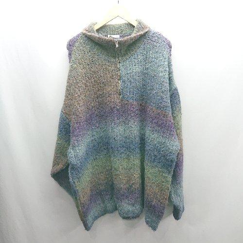 ◇ ⊇ JaVa ジャバ ハーフジップ 長袖 ニット サイズXL ブルー系 レディース E
