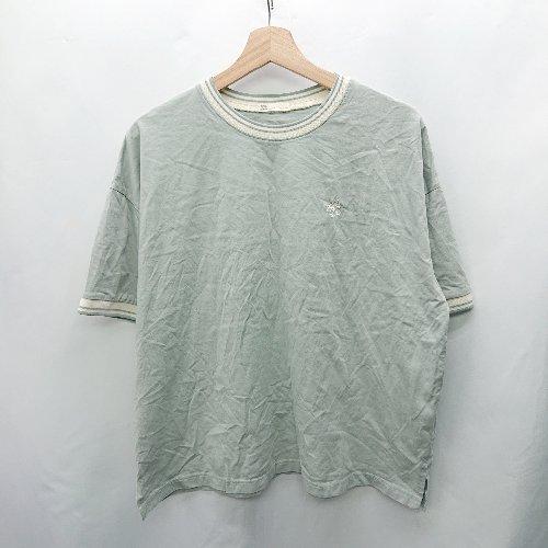 ◇ ⊂ JaVa ジャバ バイカラー 半袖 Tシャツ サイズL ブルー レディース E