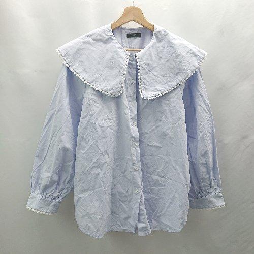 ◇ Θ BASEMENT online ベースメントオンライン 長袖 ビックカラーブラウス サイズF...