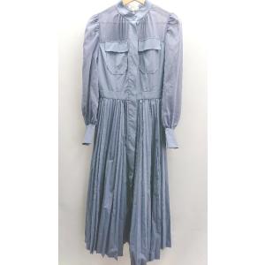 ◇ ⊂ ◎●未使用● rienda シアーコンビポケット プリーツ加工 長袖 ロング丈 ワンピース ...
