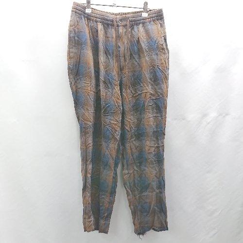 ◇ Θ PENDLETON ウエストゴム チェック柄 イージーパンツ サイズL ブラウン ブルー メ...