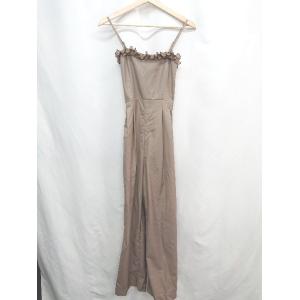 ◇ ◎ ⊂ AMERI アメリ ２Way フリル ロンパース サイズM ブラウン系 レディース E