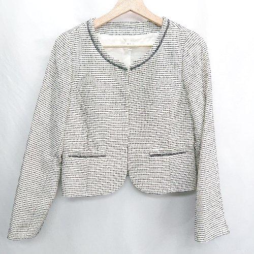 ◇ Θ persodea White label 総柄 長袖 ジャケット サイズ11 オフホワイト ...