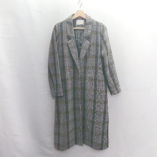 ◇ ⊇ READYMADE レディメイド チェック柄 長袖 コート サイズF グレー ブラック レデ...