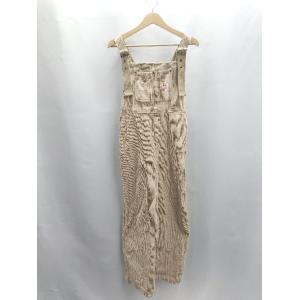 ◇ ⊇ Java ジャバ コットン100％ ノースリーブ オーバーオール サイズL ベージュ レディ...