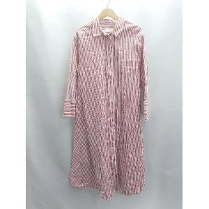 ◇ ⊂ SIMPLICITE サンプリシテ ストライプ柄 シャツ風 長袖 ロング ワンピース サイズ...