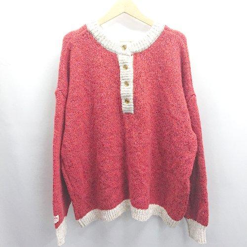 ◇ ⊇ Java ジャバ ミドルゲージ 長袖 ニット サイズXL レッド レディース E