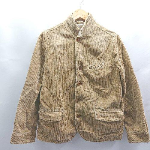 ◇ ⊇ (株)JS.WORKS コーデュロイ生地 長袖 ジャケット サイズM キャメル系 メンズ E