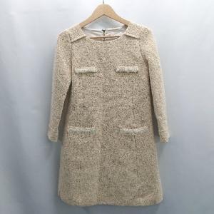 ◇ ⊇ JILLSTUART ジル スチュアート ウール混 長袖 ミニ丈 ワンピース サイズ0 ベージュ レディース E