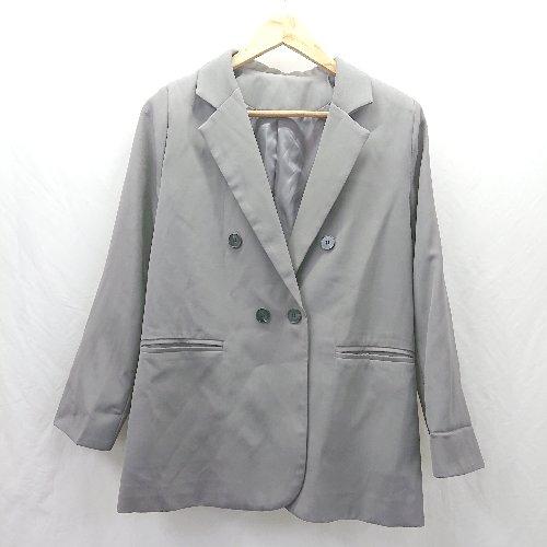 ◇ ⊂ me+em select ミームセレクト 長袖 ジャケット サイズM チャコールグレー レデ...