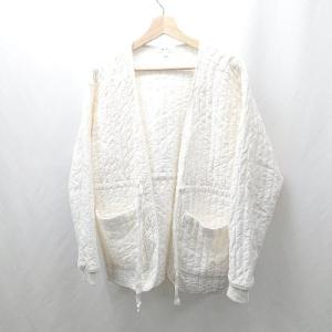 ◇ ⊇ niko and … ニコアンド 長袖 ノーカラージャケット サイズ3 ホワイト レディース E