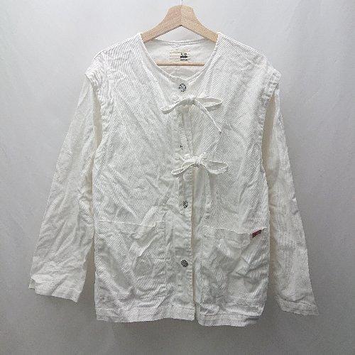 ◇ ⊂ Java ジャバ 綿100% 長袖 ジャケット サイズS ホワイト レディース E