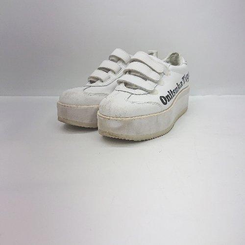 ◇ Θ Onitsuka Tiger　オニツカタイガ 表面にロゴ スニーカー サイズ23 ホワイト系...