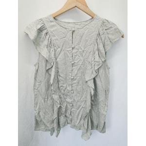 ◇ ⊂ JILL STUART ジル スチュアート フリル フレンチスリーブ ブラウス サイズM ライトグリーン系 レディース E