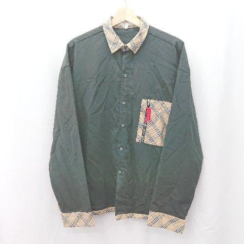 ◇ ⊂ INTER FACTORY インターファクトリー チェック柄 長袖 シャツ サイズL ブラッ...